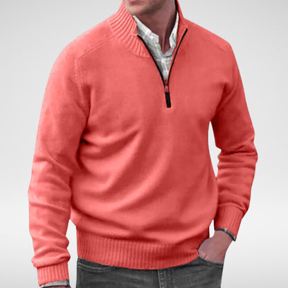 ETHAN - Gebreide half-zip trui voor heren