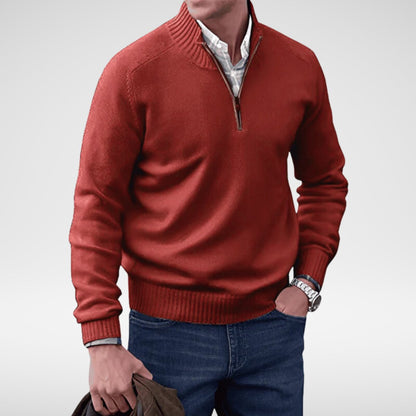 ETHAN - Gebreide half-zip trui voor heren