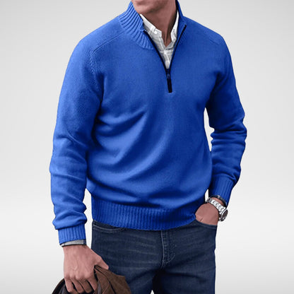 ETHAN - Gebreide half-zip trui voor heren