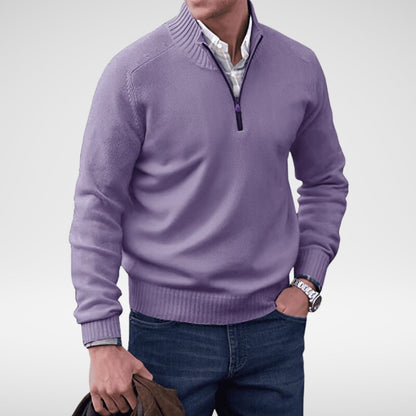 ETHAN - Gebreide half-zip trui voor heren