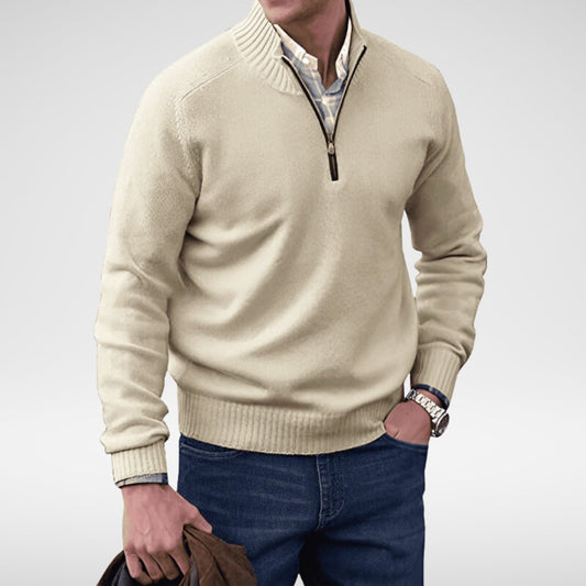 ETHAN - Gebreide half-zip trui voor heren