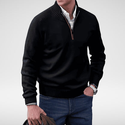 ETHAN - Gebreide half-zip trui voor heren