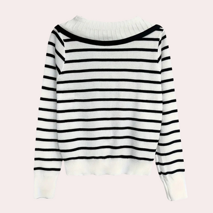 MIRA - Gestreepte gebreide trui voor dames