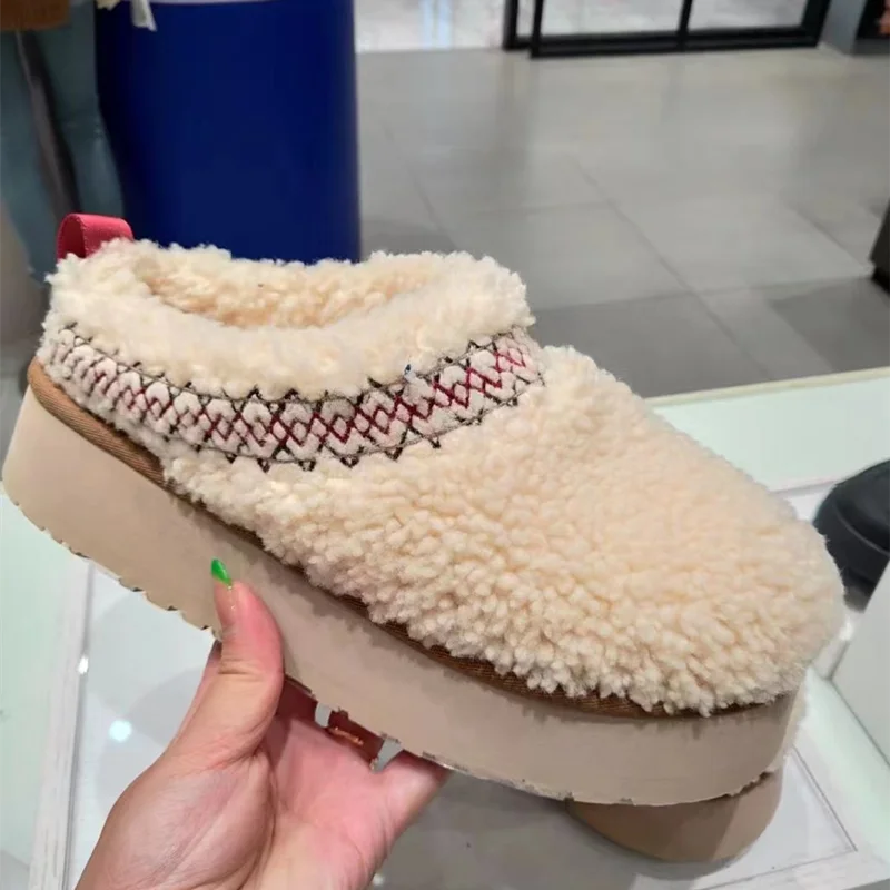 FAYE - Plateau pantoffels in imitatievacht met patroon voor dames