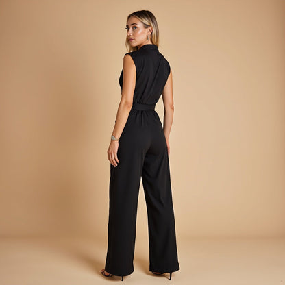 Elegante Mouwloze Jumpsuit Met Hoge Halslijn Voor Dames – LUNA VIBE - Glamorix