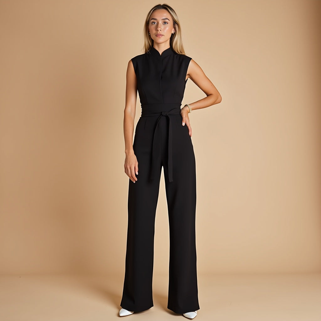 Elegante Mouwloze Jumpsuit Met Hoge Halslijn Voor Dames – LUNA VIBE - Glamorix