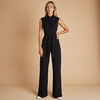 Elegante Mouwloze Jumpsuit Met Hoge Halslijn Voor Dames – LUNA VIBE - Glamorix