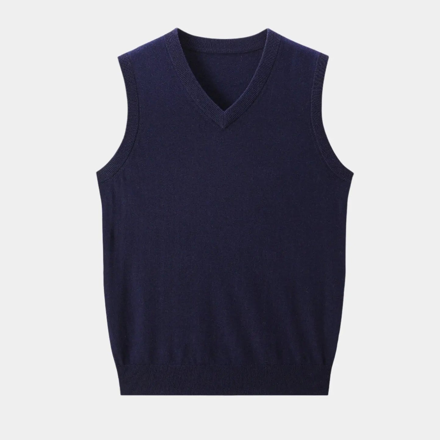Gebreid mouwloos heren vest met V-hals – LAVARO - Glamorix