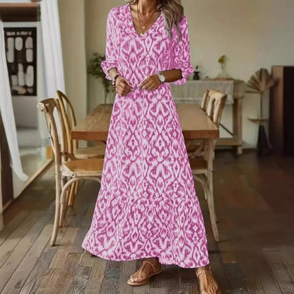 Luchtige dames zomerjurk met V-hals en halve mouwen – SOLENA BREEZE - Glamorix