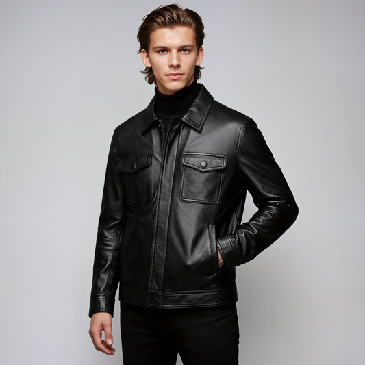 MACK – Heren leren jas met stoere uitstraling en moderne pasvorm - Glamorix