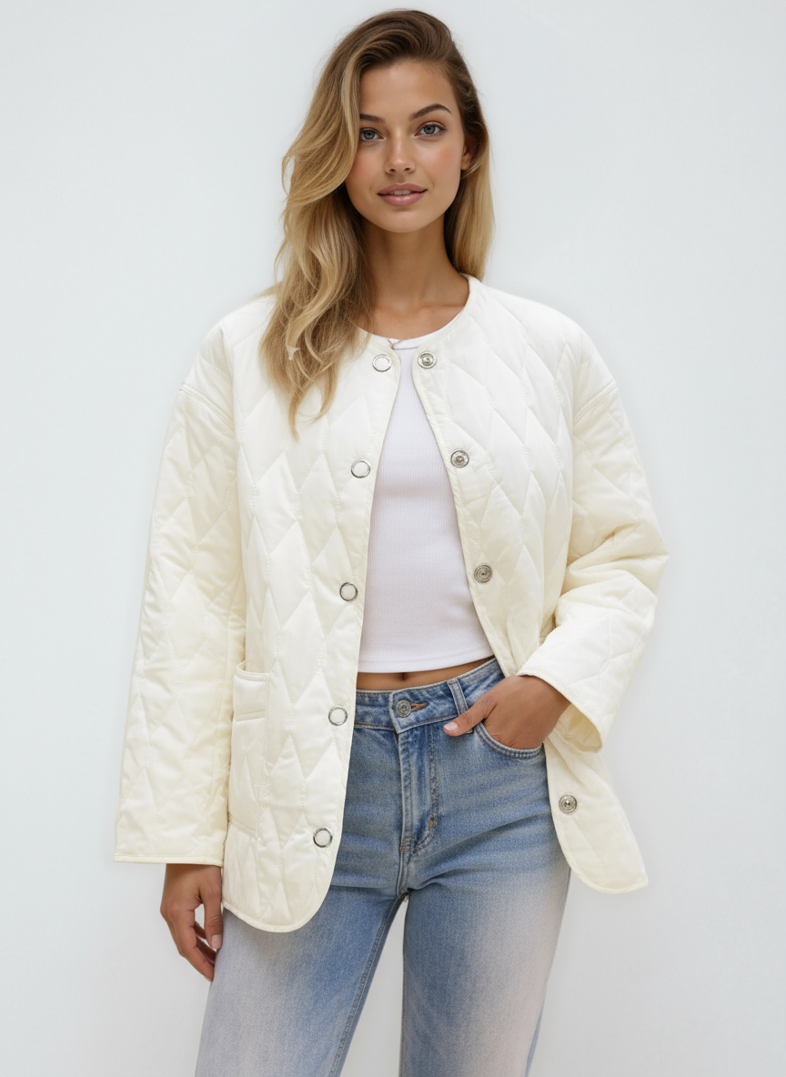 ELY – Gewatteerde dames tussenjas met drukknoopsluiting - Glamorix