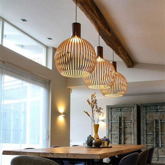 WOODLUST - Handgemaakte Houten Hanglamp voor Tijdloze Elegantie