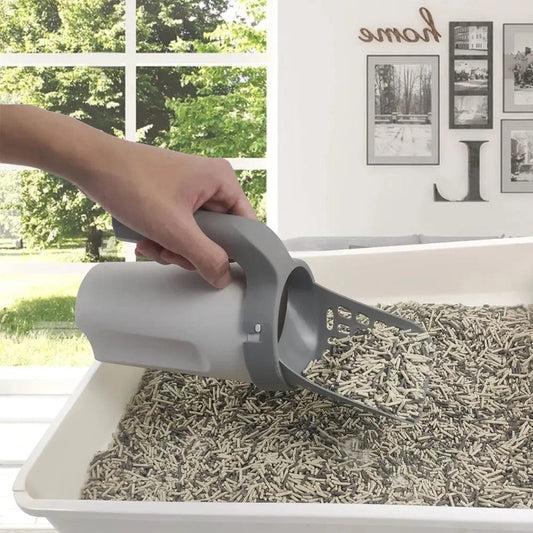 Slimme kattenbakschep met opvangbak en afvalzak – PURRA CLEAN - Glamorix