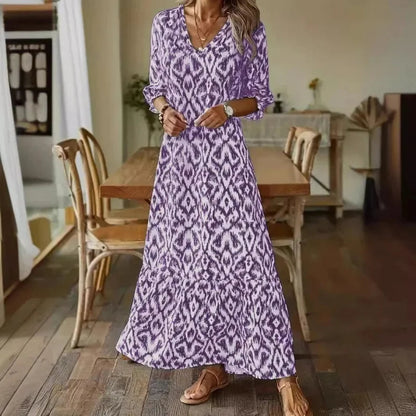 Luchtige dames zomerjurk met V-hals en halve mouwen – SOLENA BREEZE - Glamorix
