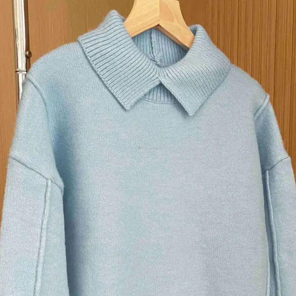 Gebreide damestrui met col en elegante kraag – TALYSÉA - Glamorix