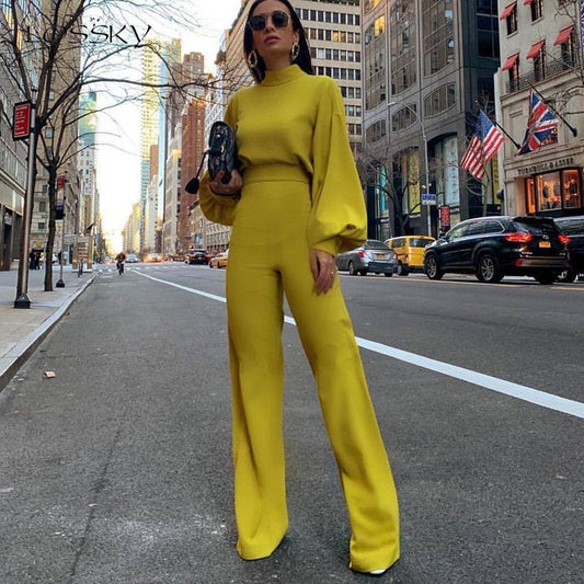 AMELIA - Jumpsuit met hoge taille en wijde pijpen voor dames