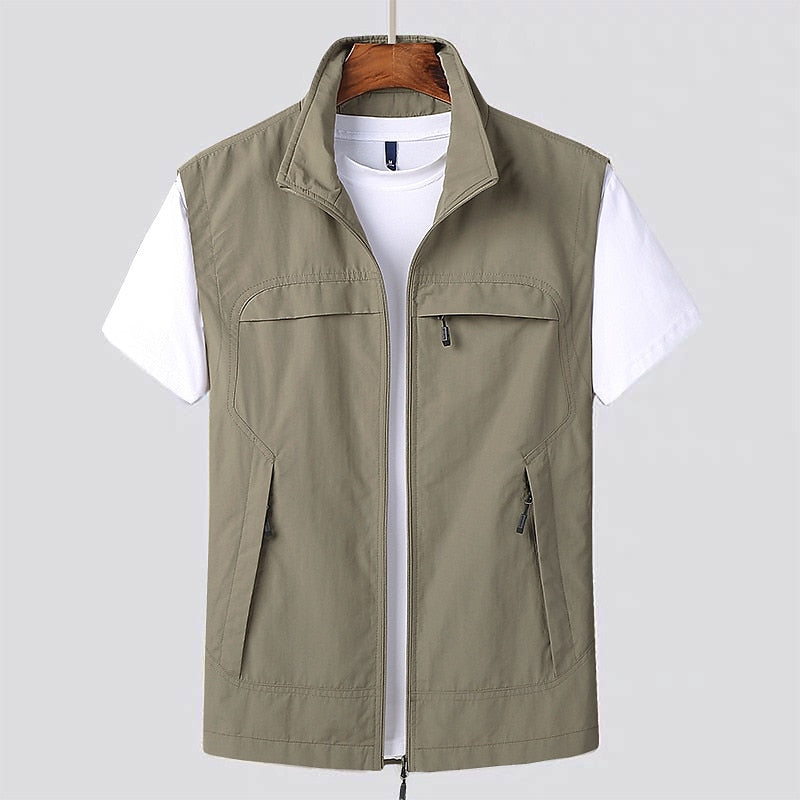 Heren bodywarmer met ritssluiting en opstaande kraag – VESTARO COREVEST - Glamorix