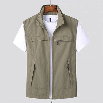 Heren bodywarmer met ritssluiting en opstaande kraag – VESTARO COREVEST - Glamorix