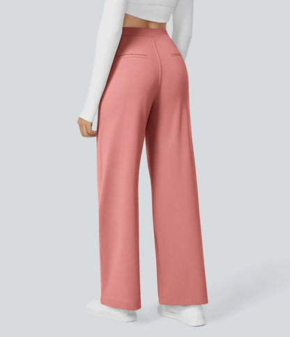 Wijde damesbroek met hoge taille en elegante snit – VelluraWide - Glamorix