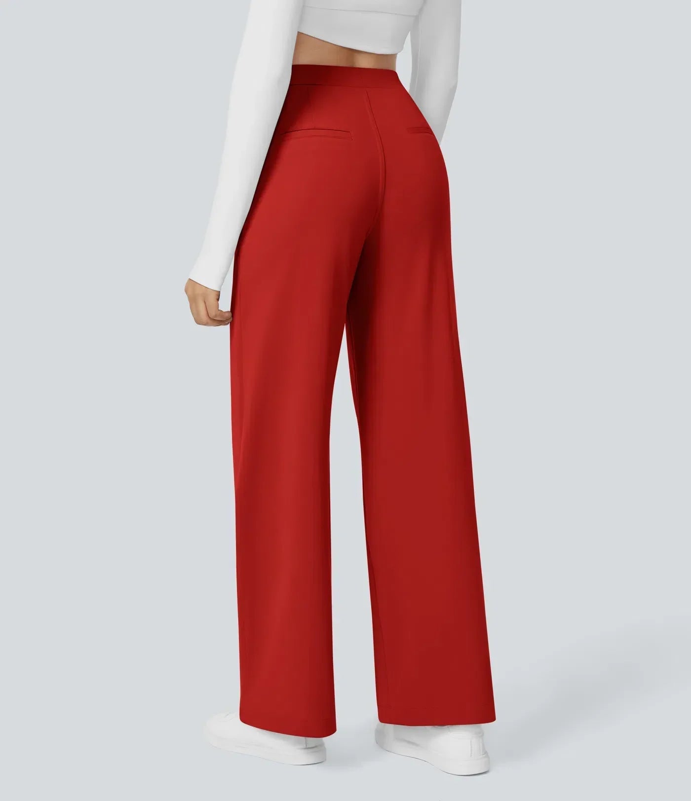 Wijde damesbroek met hoge taille en elegante snit – VelluraWide - Glamorix