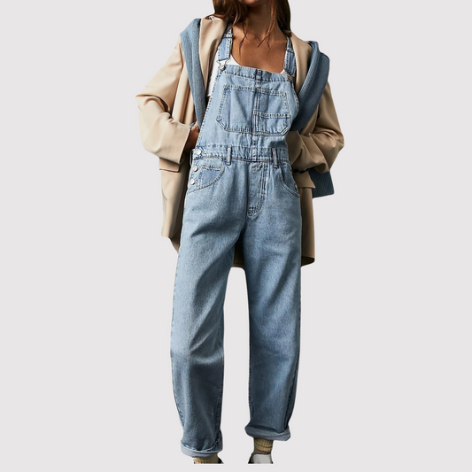 Casual denim tuinbroek met relaxed fit voor dames – IndiDune - Glamorix