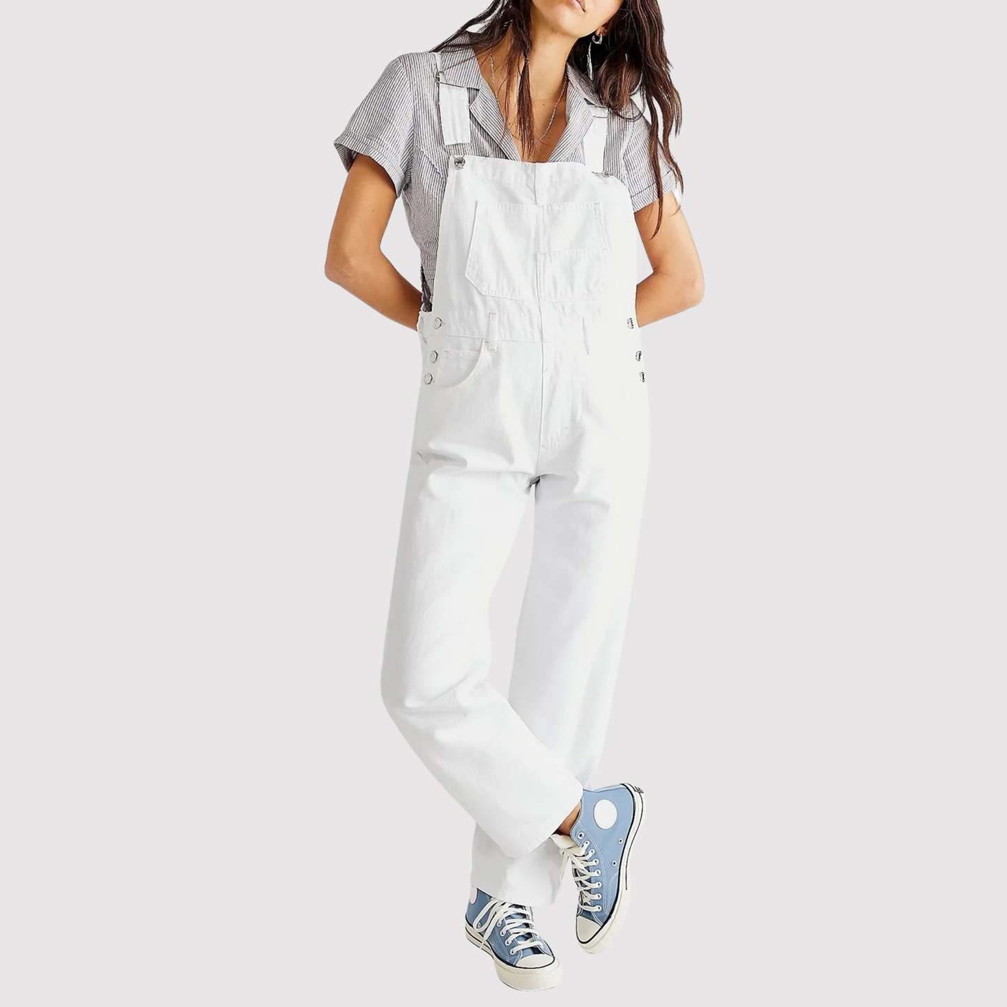 Casual denim tuinbroek met relaxed fit voor dames – IndiDune - Glamorix