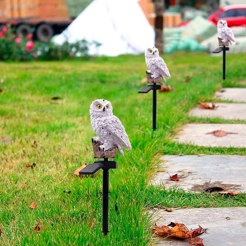 NoctaOwl Solar – Decoratieve uilen tuinlamp op zonne-energie met warm LED-licht
