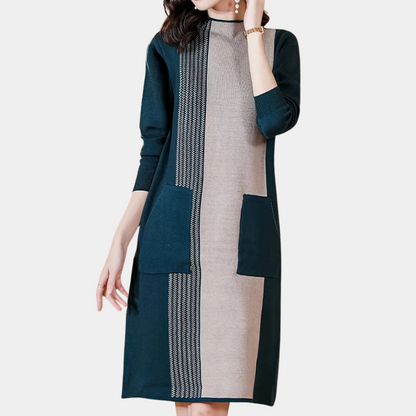 LIVIA - Lange gebreide jurk voor een stijlvolle en warme look