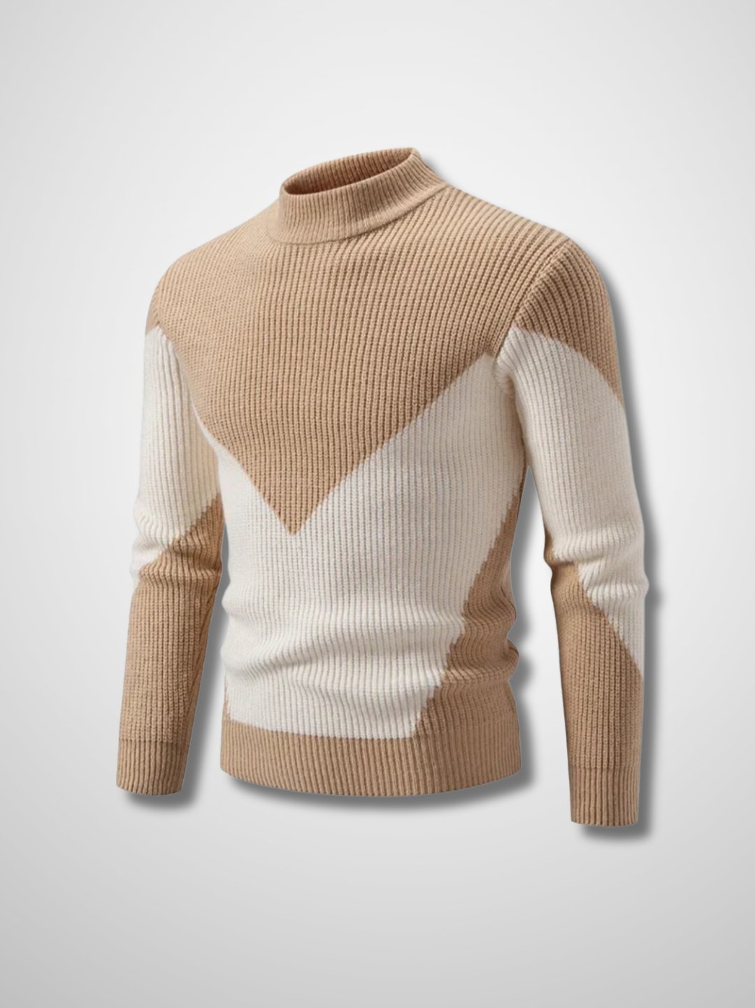 CALEB - Heren patchwork gebreide trui met unieke stijl