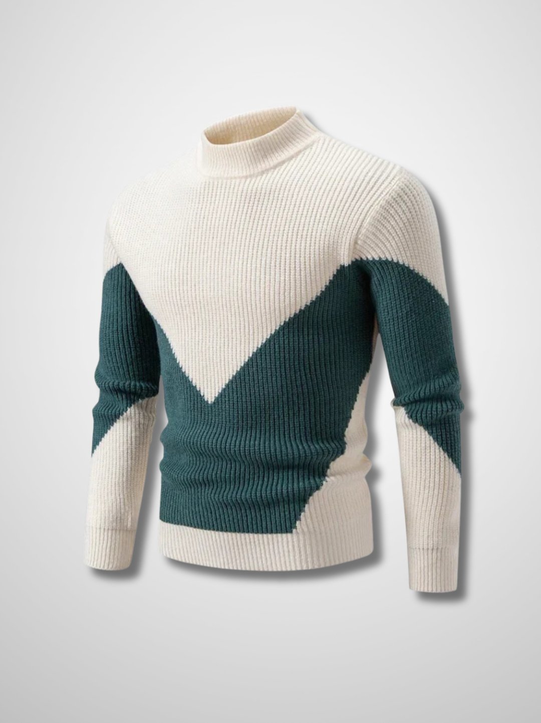 CALEB - Heren patchwork gebreide trui met unieke stijl