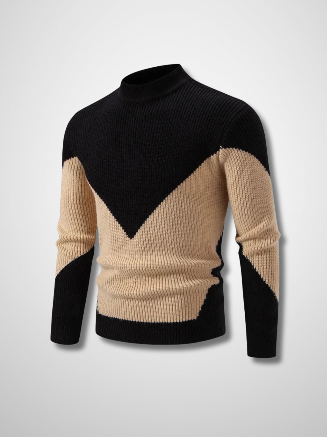 CALEB - Heren patchwork gebreide trui met unieke stijl