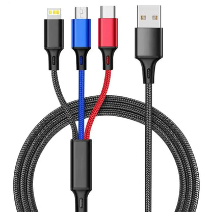 3-in-1 USB Kabel Type-C - Universele Oplaad- en Gegevenskabel voor al je apparaten