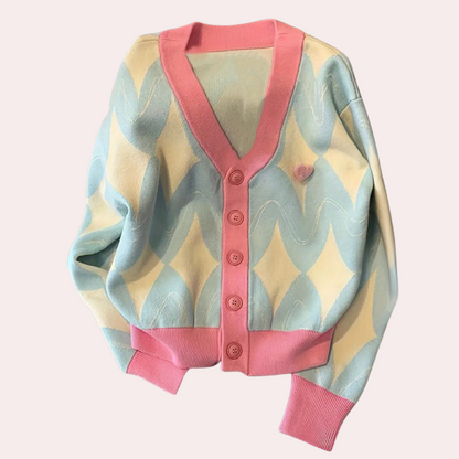 EMMA - Gestreept gebreid vest voor dames