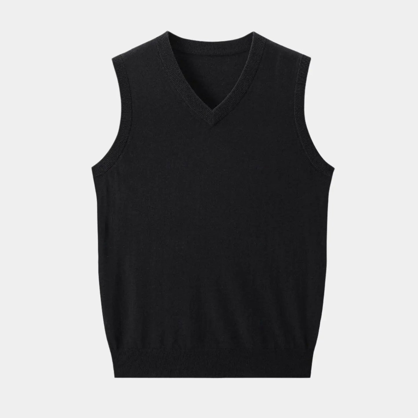 Gebreid mouwloos heren vest met V-hals – LAVARO - Glamorix