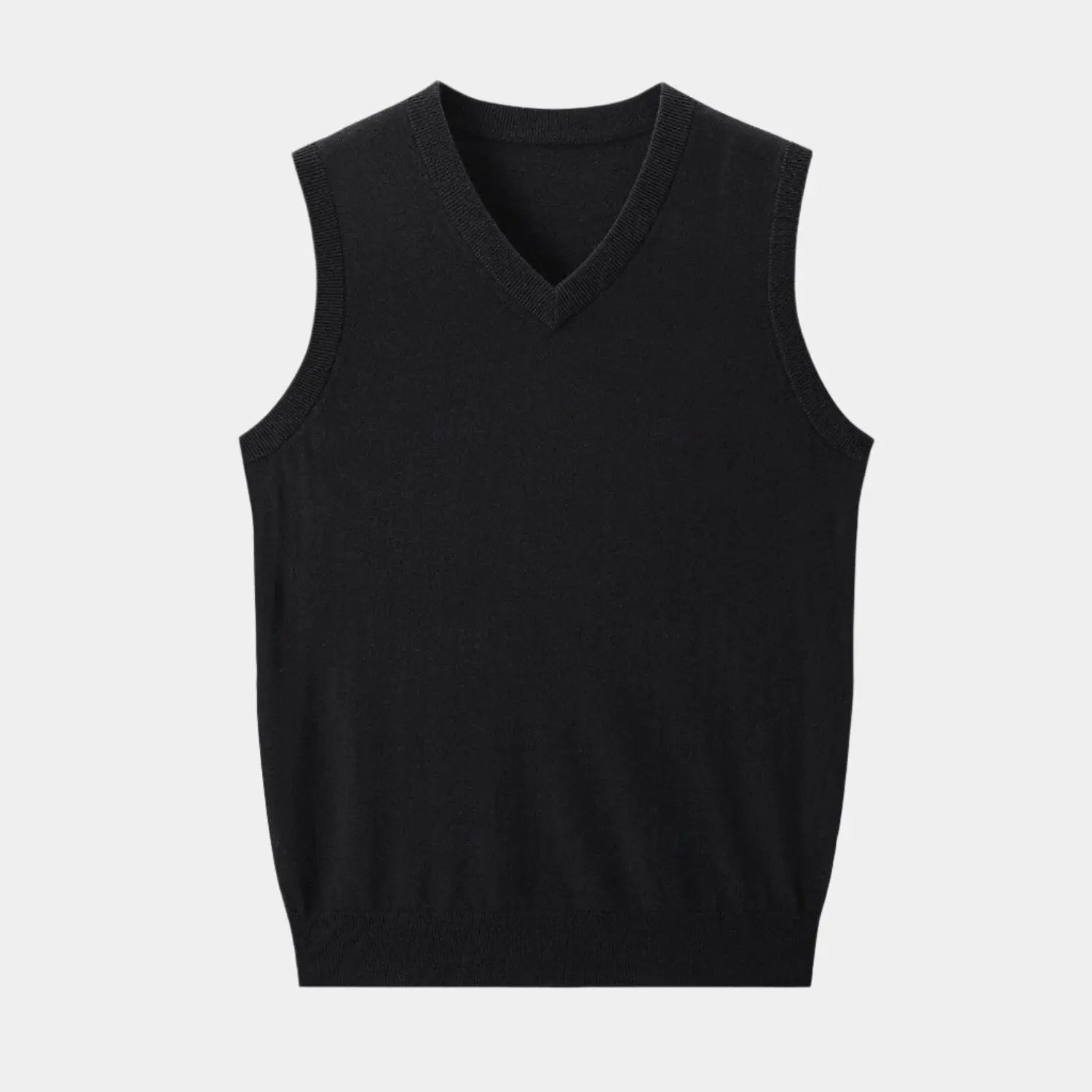 Gebreid mouwloos heren vest met V-hals – LAVARO - Glamorix