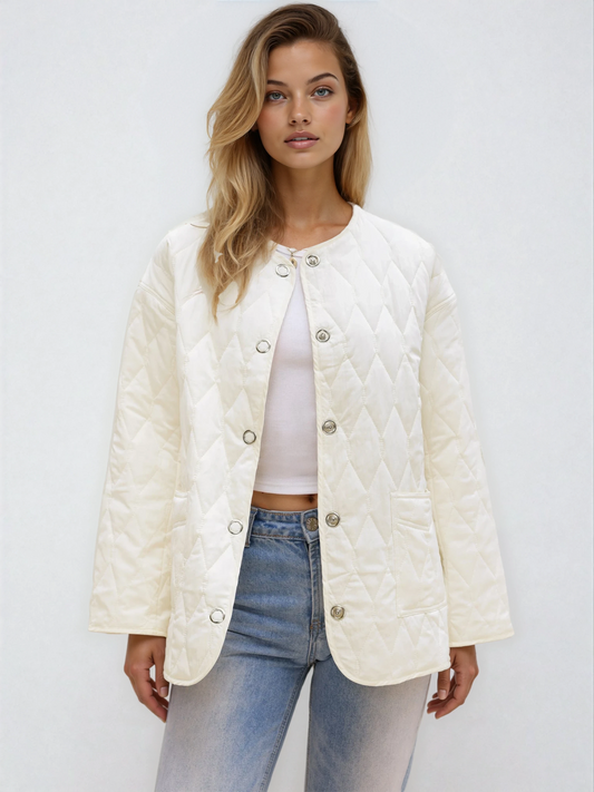 ELY – Gewatteerde dames tussenjas met drukknoopsluiting - Glamorix