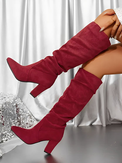 ARIA – Hoge suède dameslaarzen met elegante schacht - Glamorix