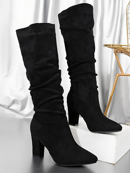 ARIA – Hoge suède dameslaarzen met elegante schacht - Glamorix