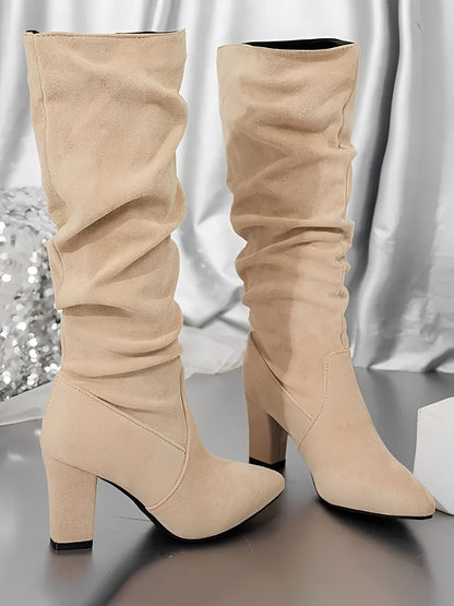 ARIA – Hoge suède dameslaarzen met elegante schacht - Glamorix
