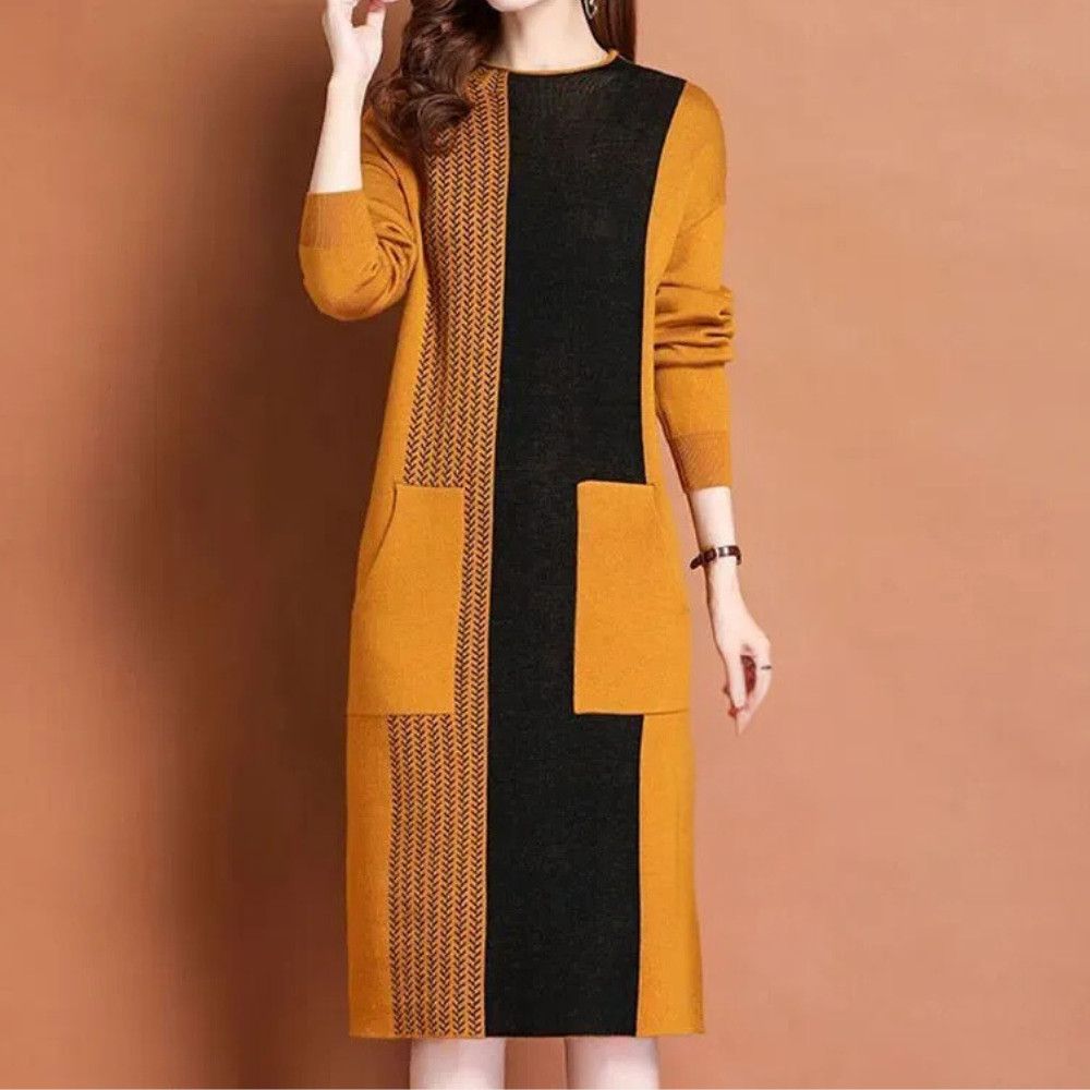 LIVIA - Lange gebreide jurk voor een stijlvolle en warme look