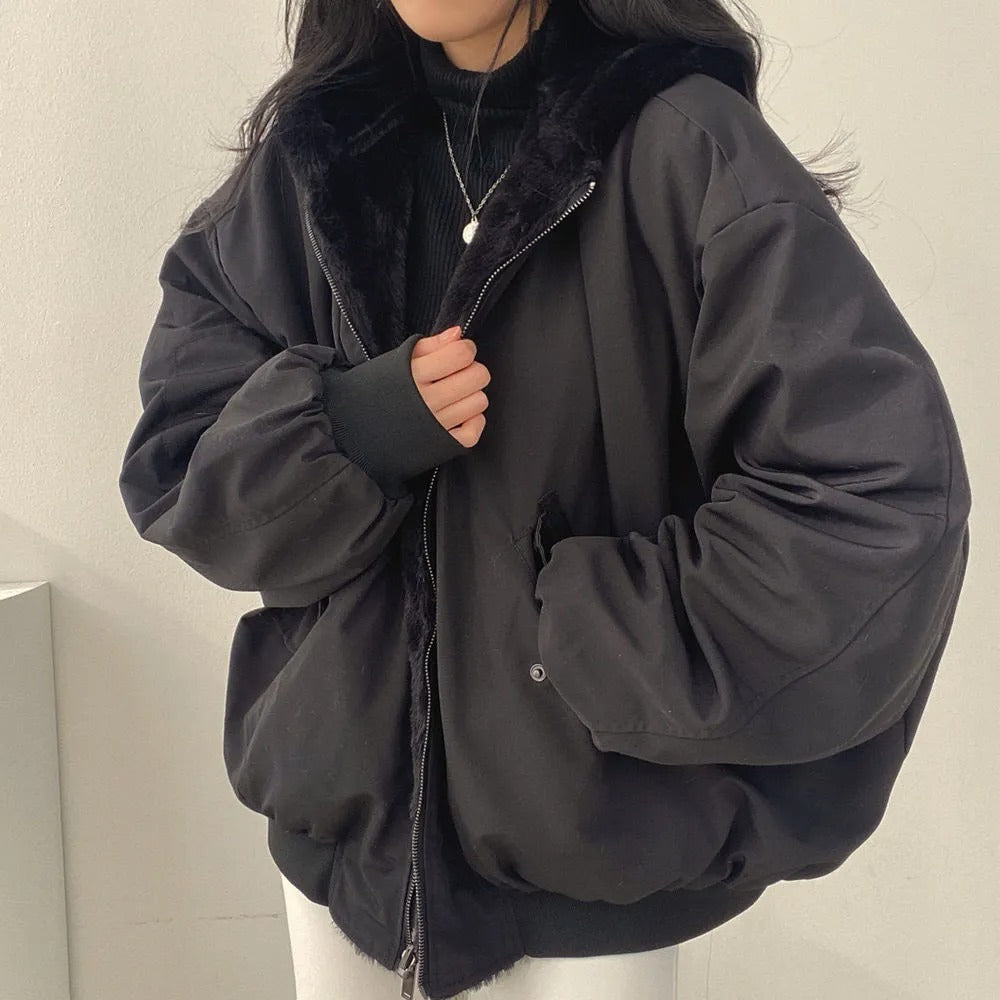 CARA - Oversized fleece gevoerd bomberjack voor dames