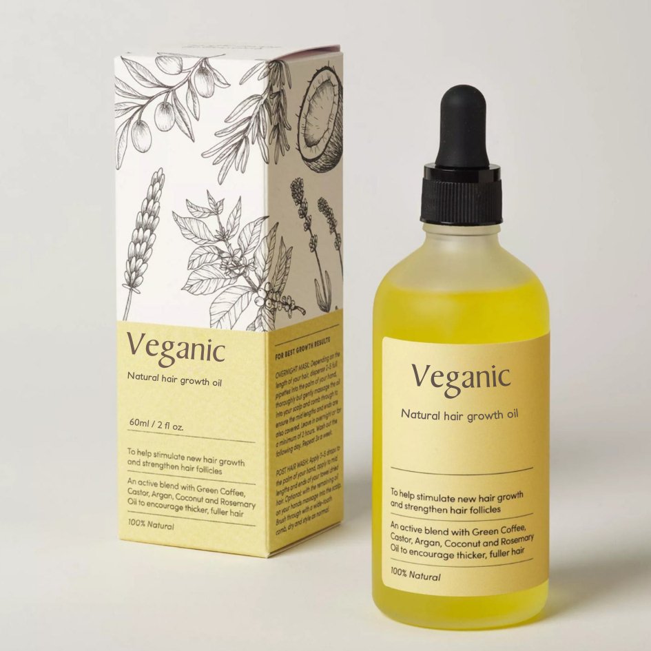 VEGANIC – 100% Natuurlijke Haargroei Olie met Castor, Argan en Kokosolie