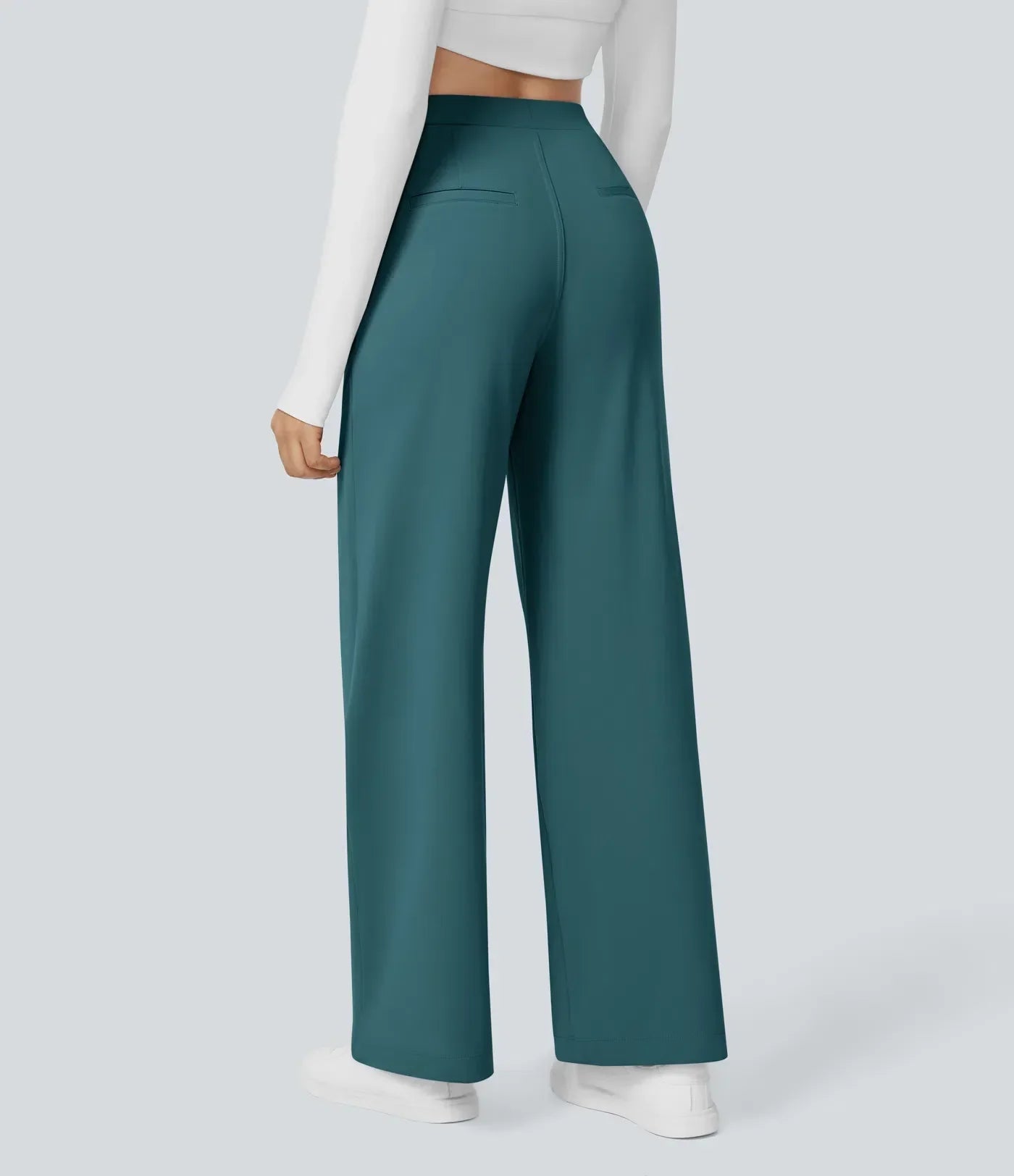 Wijde damesbroek met hoge taille en elegante snit – VelluraWide - Glamorix
