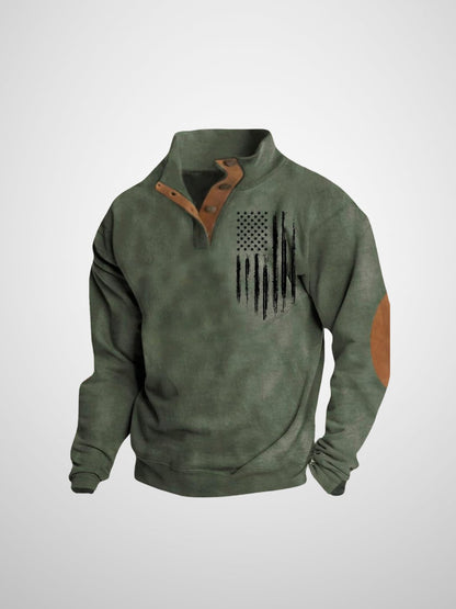 HARRISON - Vintage heren sweatshirt met vlaggenprint