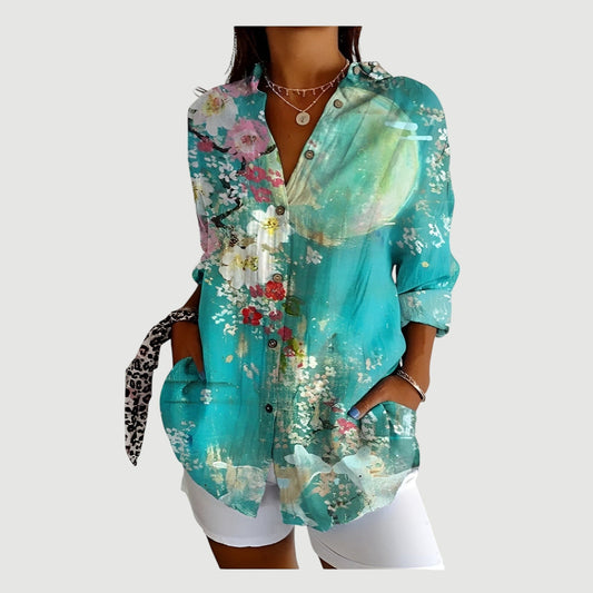Dames blouse met dierenprint en knoopsluiting – RAVENA WILD - Glamorix