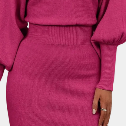 Comfortabele luxe damesjurk met lange mouwen – SERENA SoftElegance - Glamorix