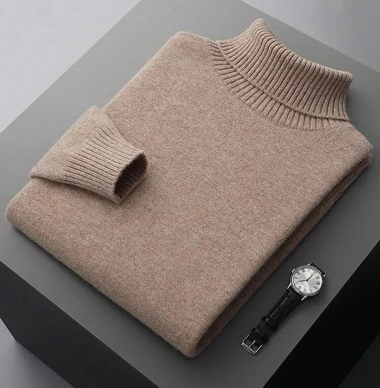 Heren coltrui met klassieke fit en geribde boorden – NÉVARO - Glamorix
