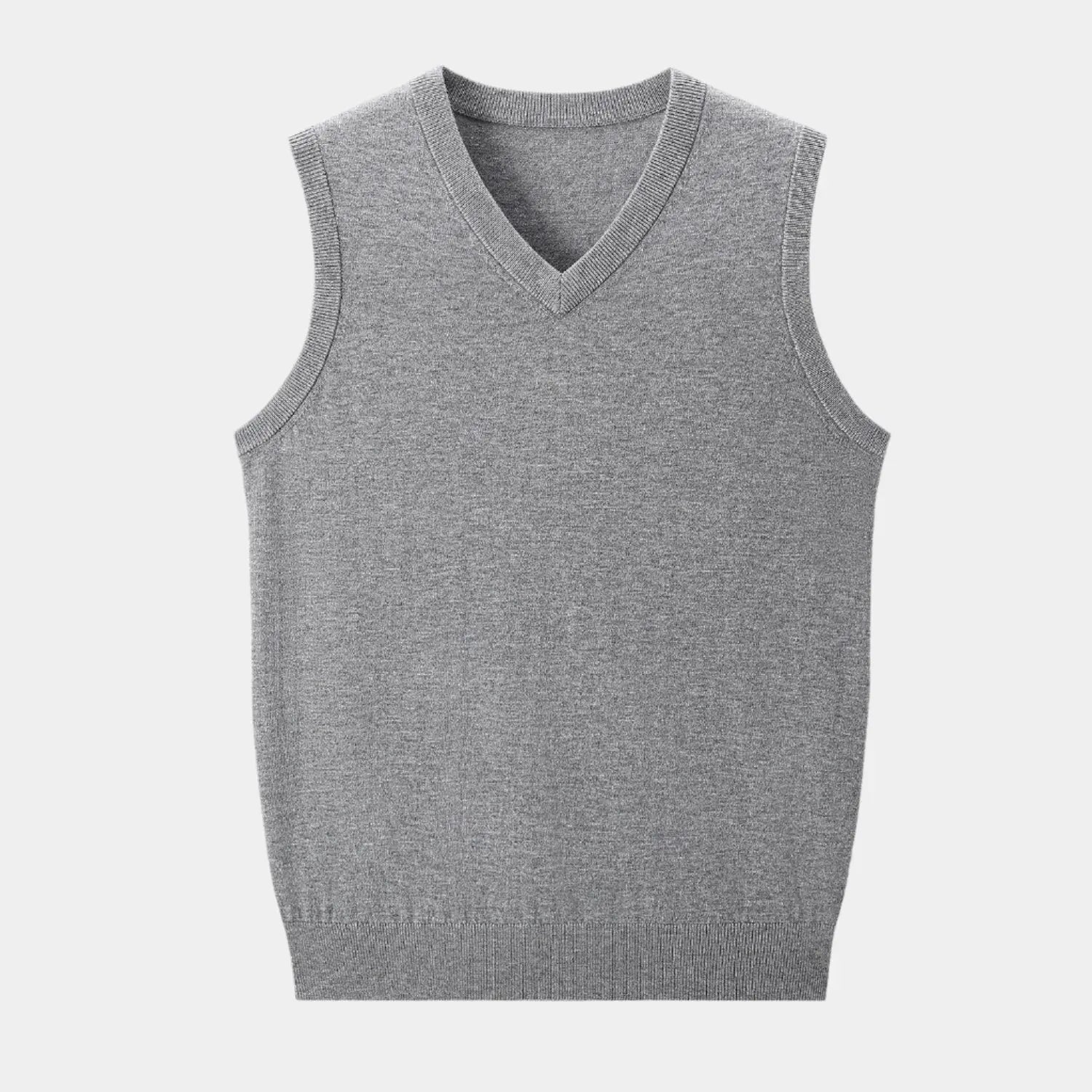 Gebreid mouwloos heren vest met V-hals – LAVARO - Glamorix
