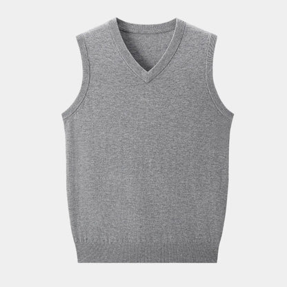 Gebreid mouwloos heren vest met V-hals – LAVARO - Glamorix